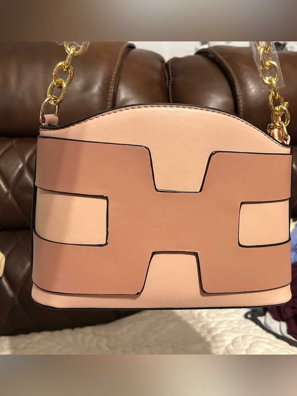 Women’s Two-Tone Dark Pink and Blush pink color Crossbody Bag
